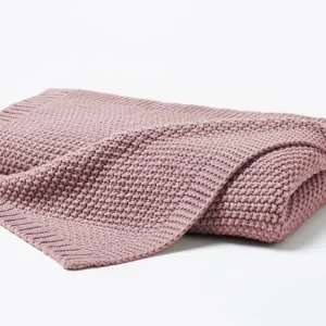 Strickdecke Strick Plaid mauve 130x170 Bestpreis