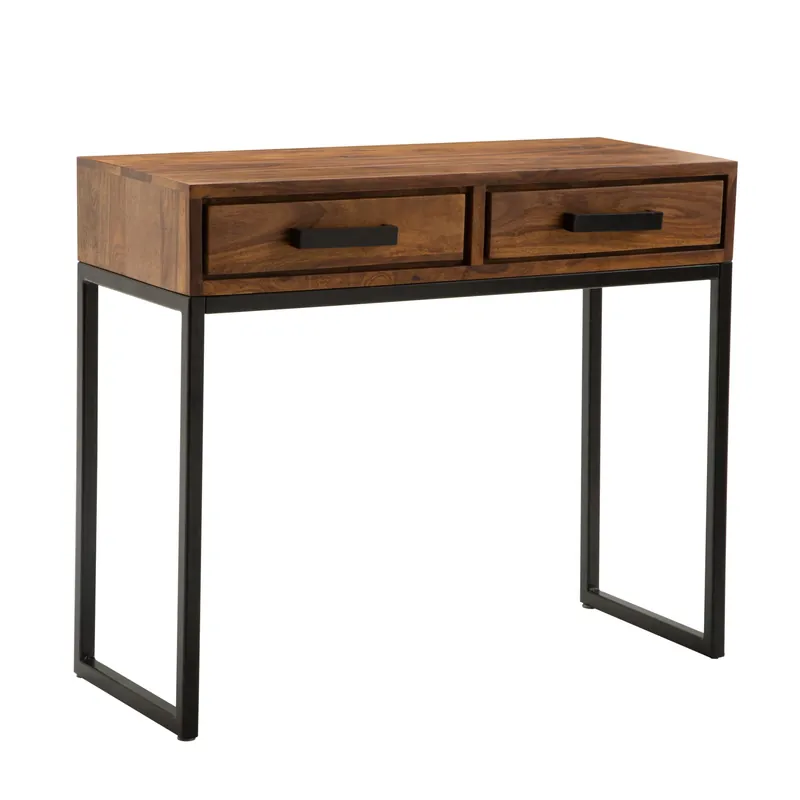 Solange Der Vorrat Reicht Wohnling Konsolentisch Sheesham Massivholz / Metall 90x76x36 cm Flurtisch