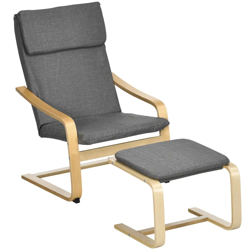 Angebot Elegantes Sessel-Set in Grau+Natur, 66,5B x 80T x 99H cm