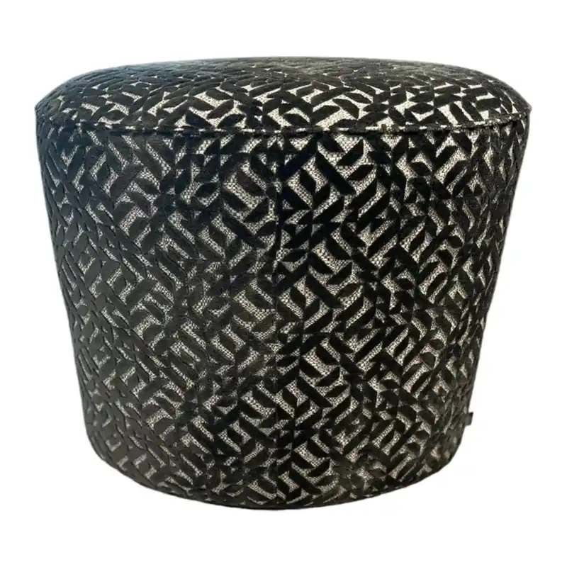 Beliebt Hocker Easy Oval Stoff 07 Graphite Schwarz Weiß
