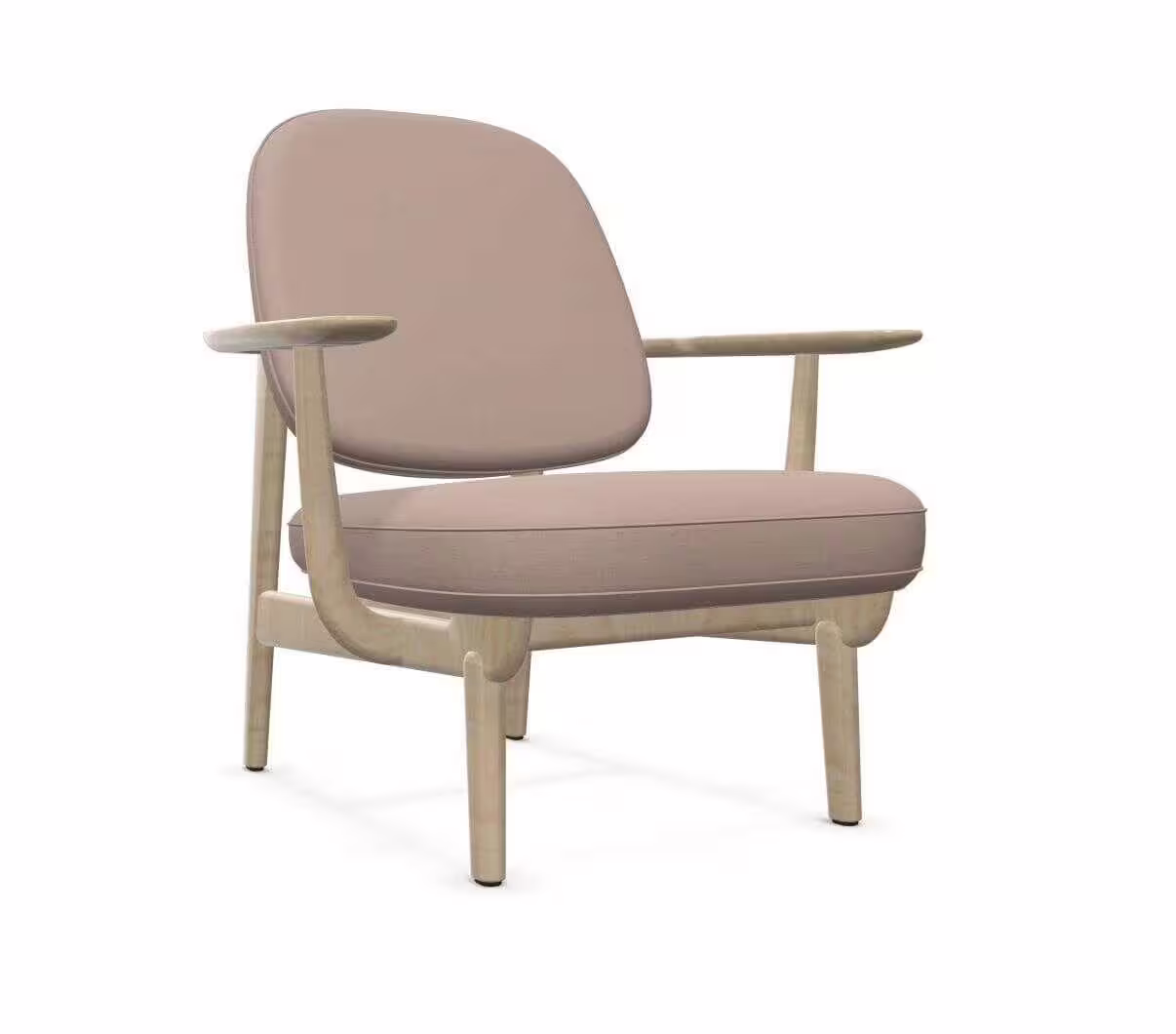 Jetzt Bestellen Loungechair Fred mit Hocker Bezug Christianshavn 1130 Farbe Beige Gestell Eiche Klar Lackiert