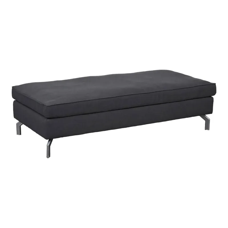 Hocker Flori Stoff Anthrazit Gestell Silber Markenware
