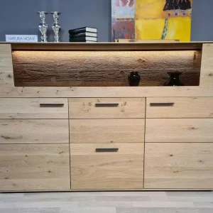 Sideboard Orlando Kerneiche Natur Gebürstet mit Beleuchtung Ausverkauf