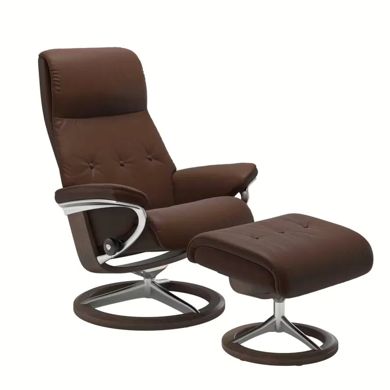 Stressless Sky M Signature Base Leder Batick Malt Brown mit Hocker Sonderangebot