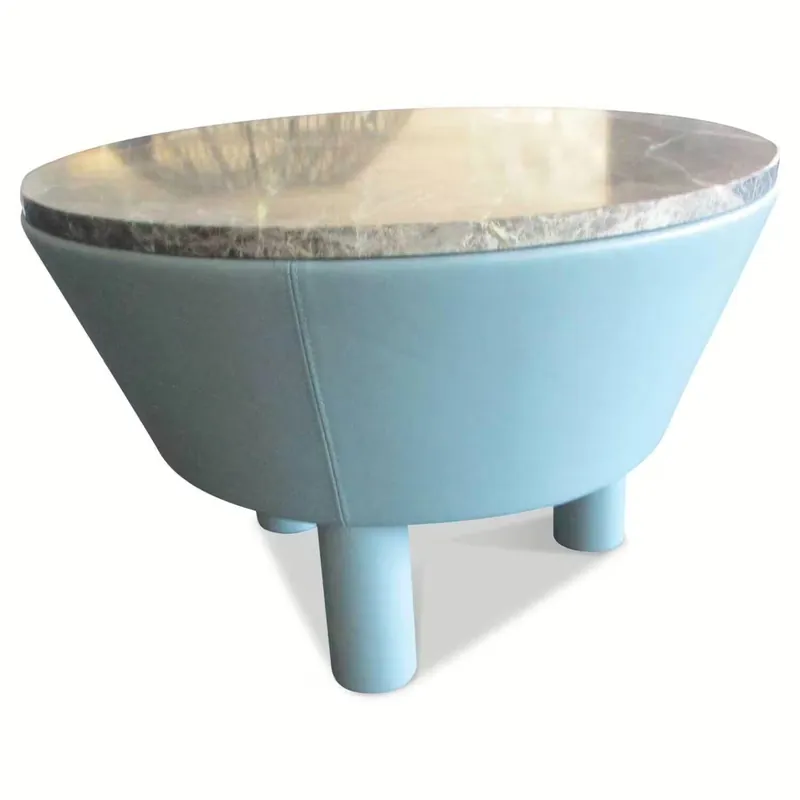 Neuheit Couchtisch Leather Side Marmor Frappuccino