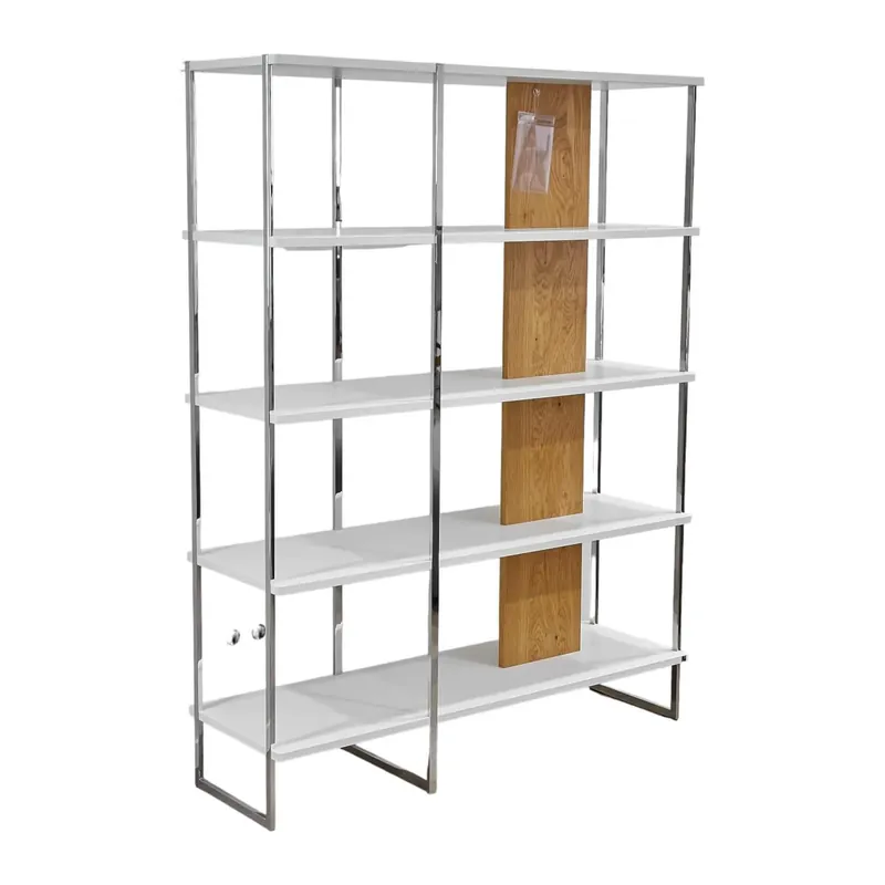 Knallerangebot Raumteilerregal WK 444 Skid C1 Mittelsäule Eiche Furniert Böden Lack Verkehrsweiß
