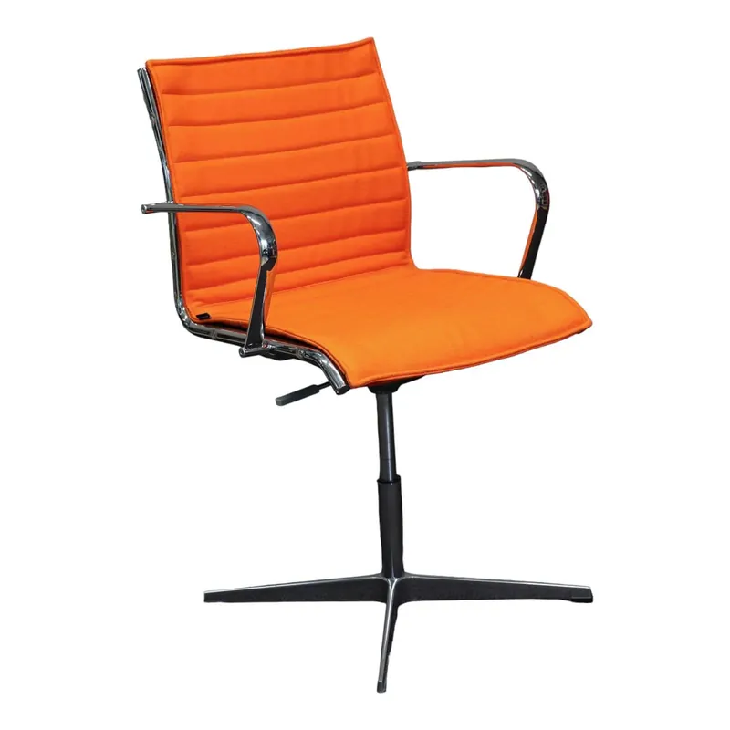 Nur Für Kurze Zeit Mehrzweckstuhl Season Slim Naturleder Orange Kreuzfuß Chrom