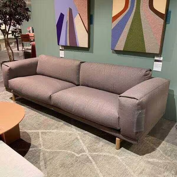 Sofa Rest Dreisitzer Stoff Rime Grau Direktkauf