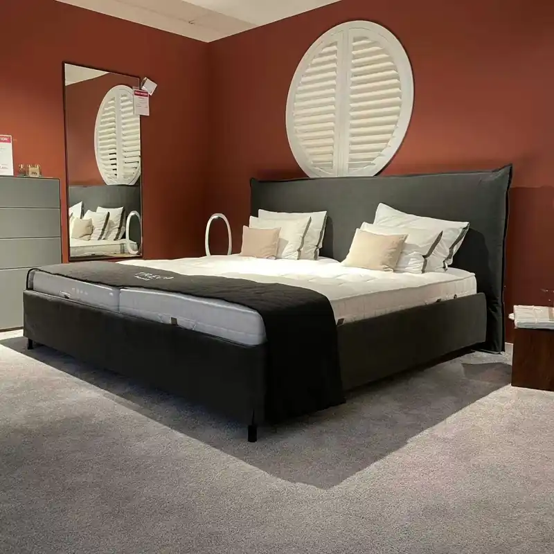 Bett Smart Stoff Anthrazit Hot Madison 93 Kopfteil Smart Volant Bettgestell Inside Nur Für Kurze Zeit