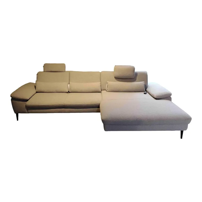 Polstergarnitur Diana HUKLA Stoff Trust silber Metallfuß Alu Schwarz W014 Mit Querschläferfunktion, Relaxfunktion Und Sitztiefenverstellung Sofort Bestellen