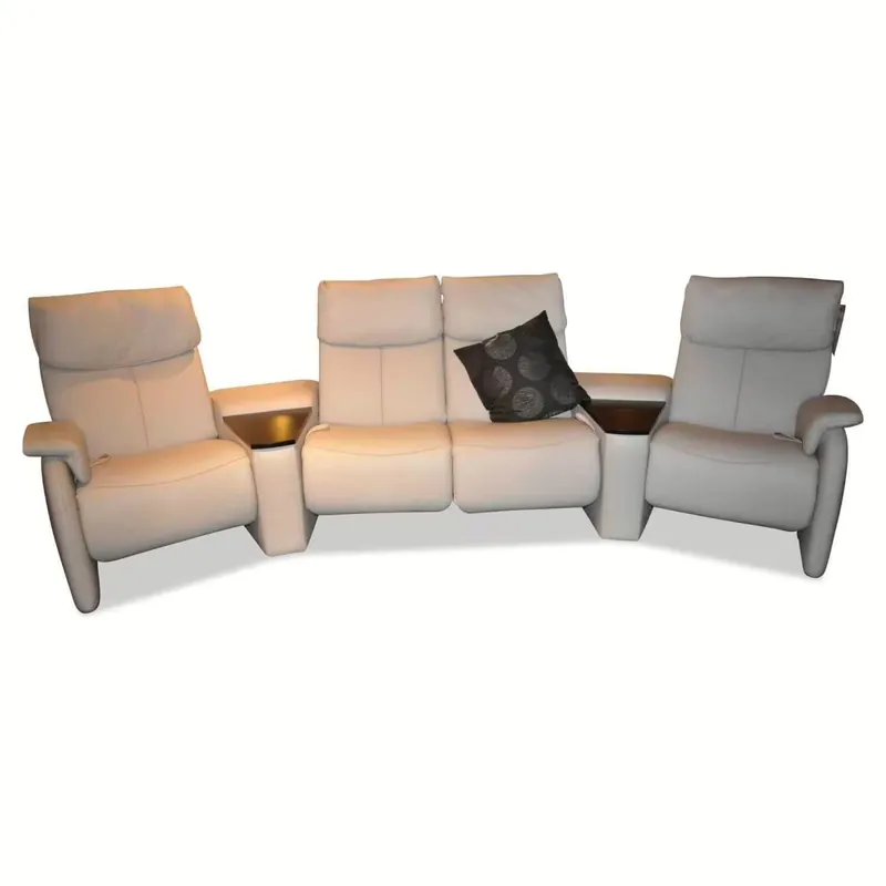 Sofa 4119 Leder Longlife Beige mit Relaxfunktion Echt