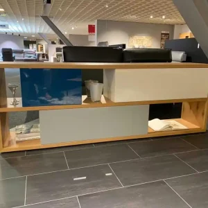 Highlight Regalelement Naxos Massivholz Beschichtet Blau Weiß Grau