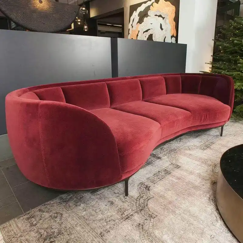 Sofa Vuelta Island Stoff Velvet Bordeaux Rot Jetzt Kaufen