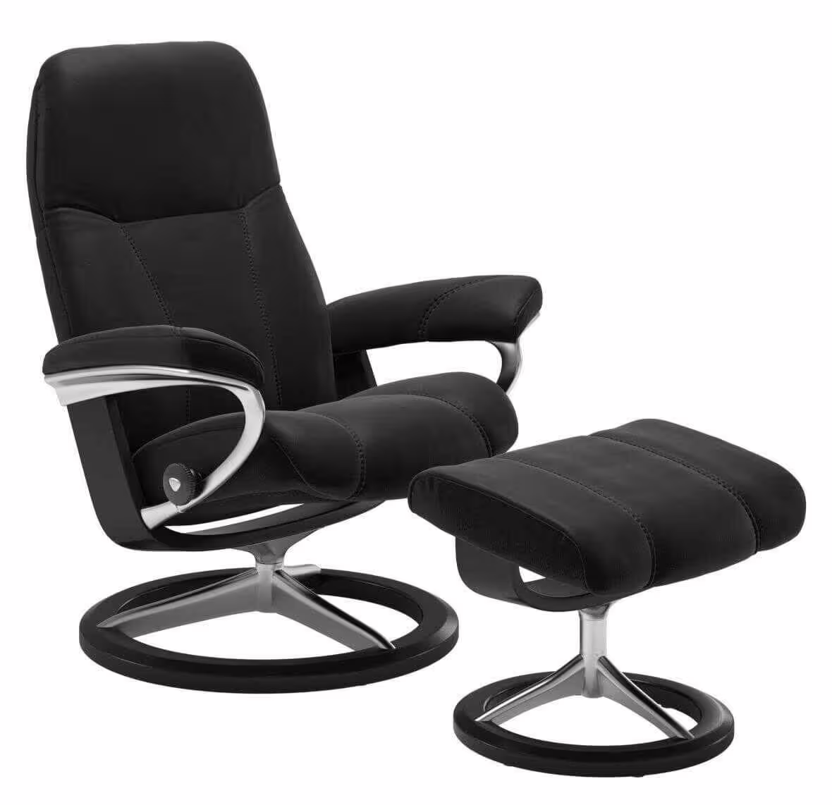 Mega-Angebot Sessel Consul Leder Paloma Special Dark mit Hocker