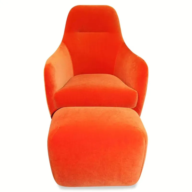 Sessel Bonnie Stoff S16K-v0512 Orange mit Hocker Bestpreis