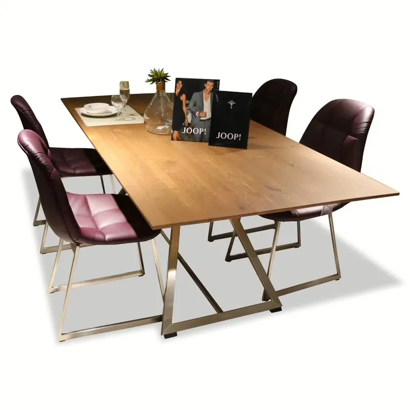 Heißes Angebot Essgruppe Joop Move 8162 Leder Longru Purple Violett 4 Stühle