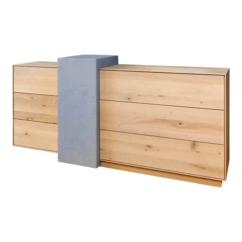 Angebot Sideboard Brik Kerneiche Natur Massiv Mit Betonsäule