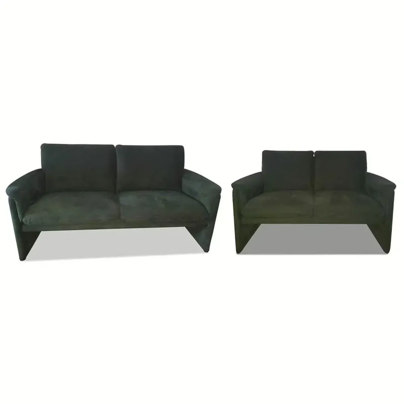 Garnitur Zento Stoff Alcantara Moosgrün 2 Sofas Neu