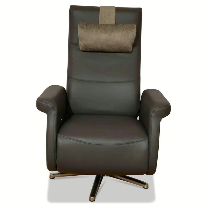 Jetzt Bestellen Relaxsessel Dreamline Leder 24 Elefant Braungrau mit Nackenkissen
