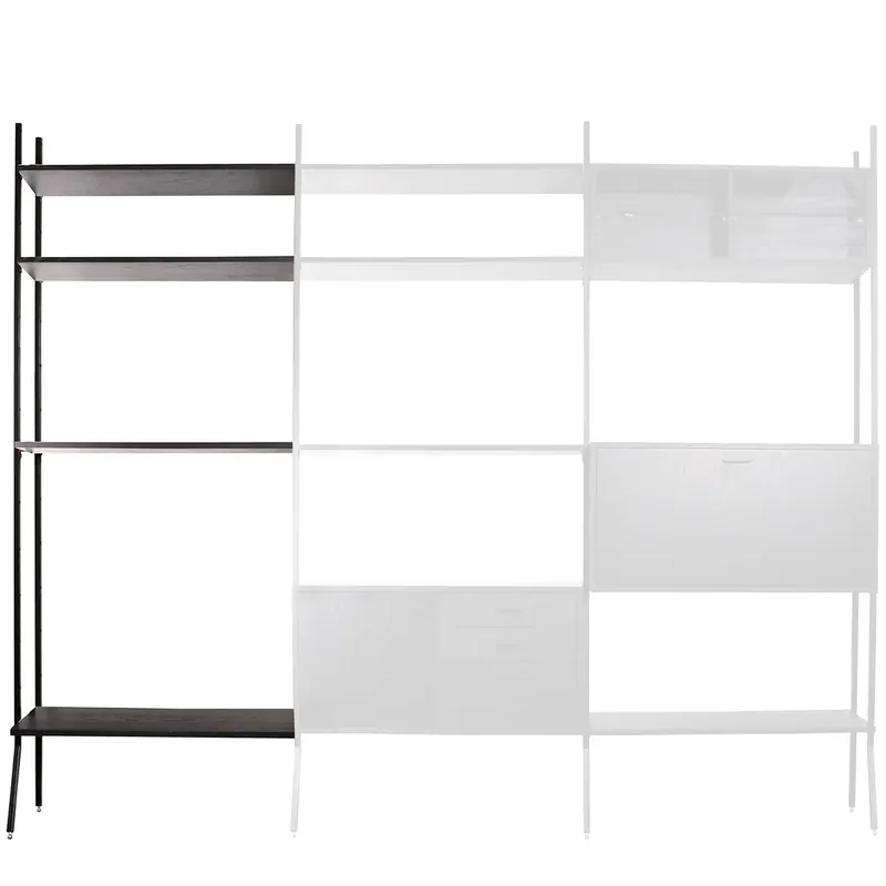 Schwarzer Erweiterungswandschrank - Schwarz (92×230cm) Neue Kollektion