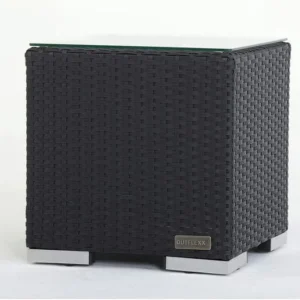 B-Ware: OUTFLEXX Beistelltisch, schwarz, Polyrattan, 40x40x40 cm, inkl. Glasplatte Jetzt Kaufen