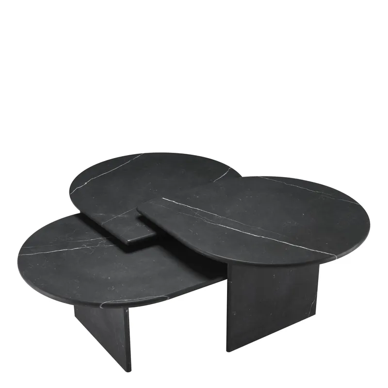 Bestpreis EICHHOLTZ Coffee Table Naples Honed Black Marble dreiteilig
