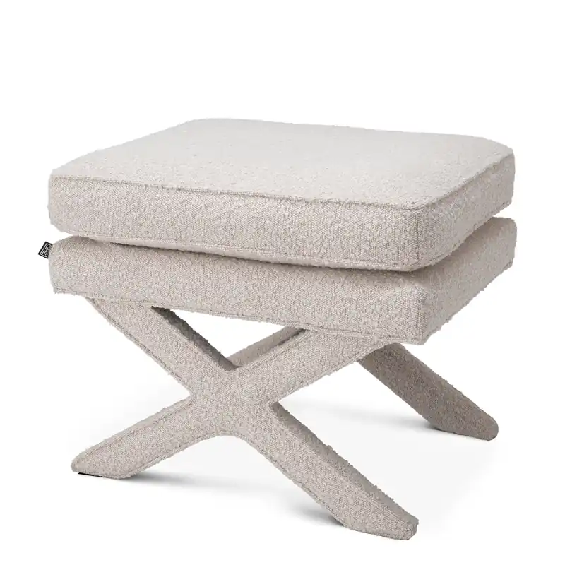 Markenware EICHHOLTZ Ottoman Cordoba Bouclé cream