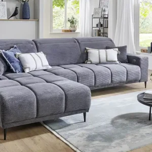 Iwaniccy Cord Ecksofa mit Kopfteilverstellung Nur Heute